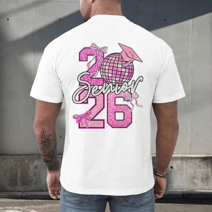 Senior 2026 Graduation Girls Coquette Pink Bow Class Of 2026 Premium Men's Back Print T-Shirt
