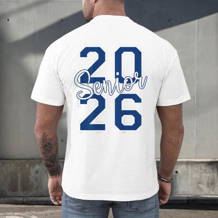 Senior 2026 Graduation Varsity Navy Blue On The Back Men's Back Print T-Shirt