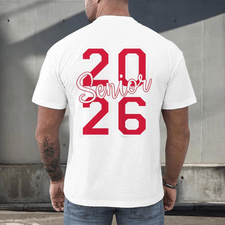Senior 2026 Graduation Varsity Red Letters On The Back Men's Back Print T-Shirt