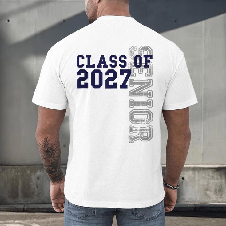 Senior Class Of 2027 Graduation Year High School & College Men's Back Print T-Shirt