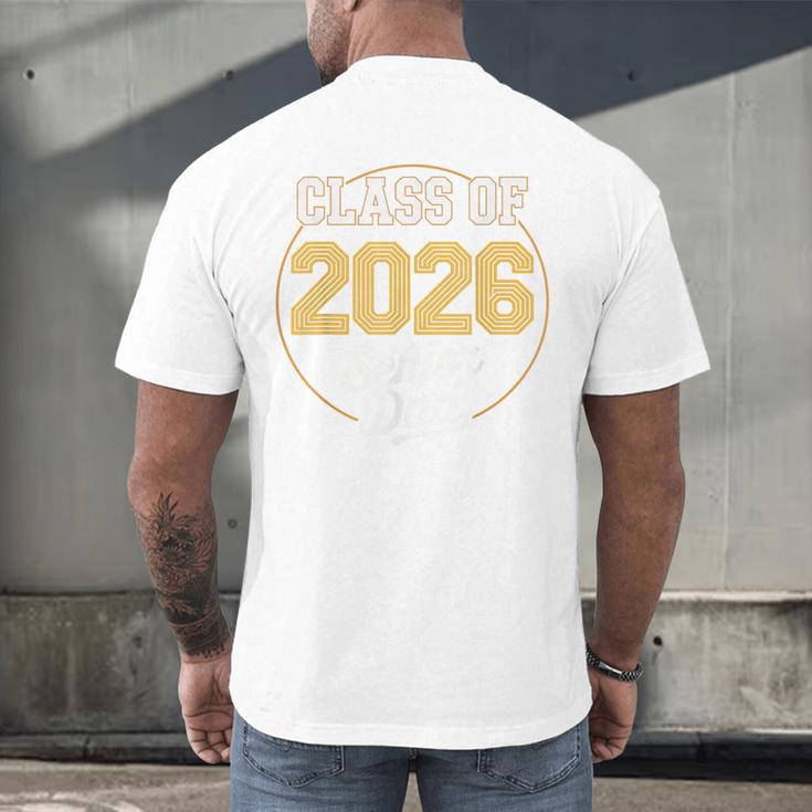 Senior Dad Class Of 2026 Purple Retro Vintage Graduation Men's Back Print T-Shirt