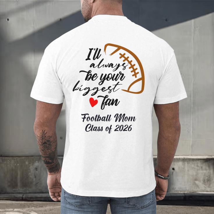 Senior Football Mom Class Of 2026 Graduation Graduate Men's Back Print T-Shirt