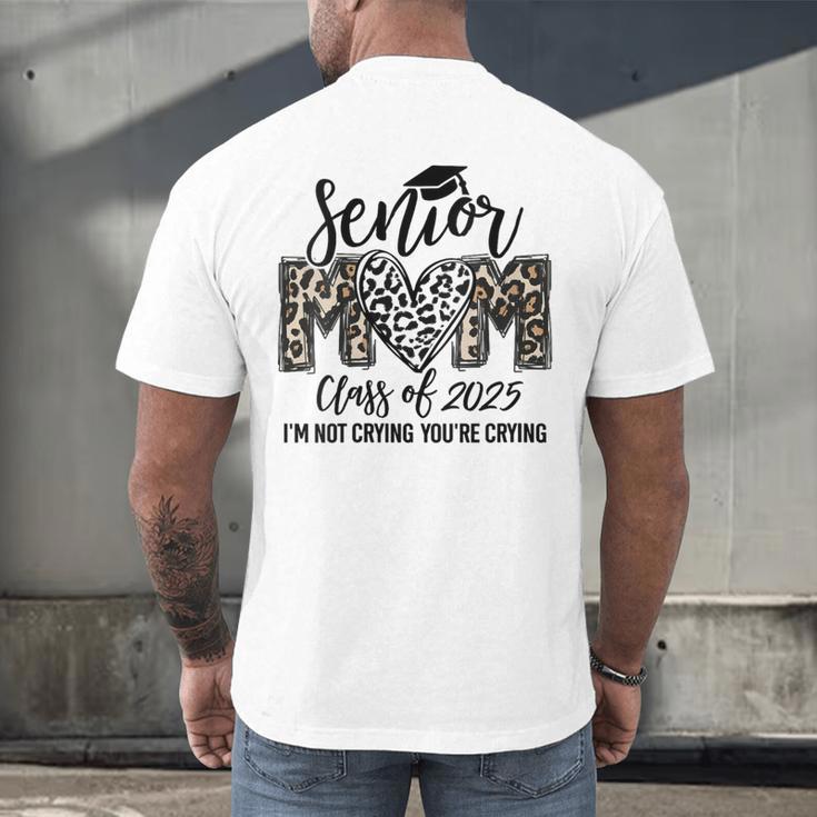 Senior Mom Class Of 2025 Senior Mama 2025 Leopard Graduation Men's Back Print T-Shirt