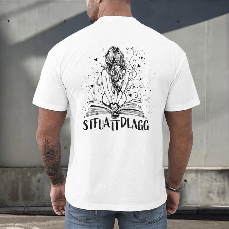 Sexy STFUATTDLAGG Hot Woman Reading Spicy Good Book Love Men's Back Print T-Shirt
