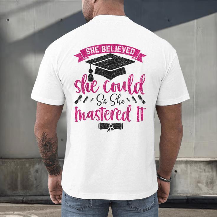 She Believed She Could So She Mastered It Graduation Men's Back Print T-Shirt