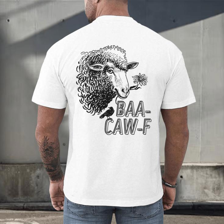 Sheep Baa Crow Caw Back Off Pun Tee For Introverts & Teens Men's Back Print T-Shirt