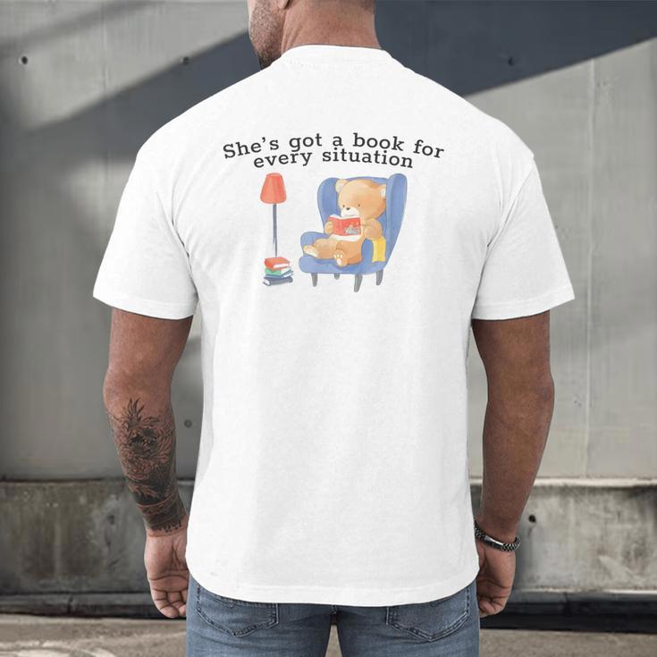 She's Got A Book For Every Situation Men's Back Print T-Shirt