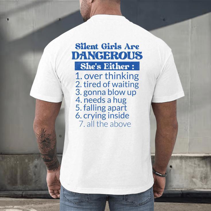 Silent Girls Are DangerousFor Quiet Introvert Girl Men's Back Print T-Shirt Silent Girls Are DangerousFor Quiet Introvert Girl Men's Back Print T-Shirt