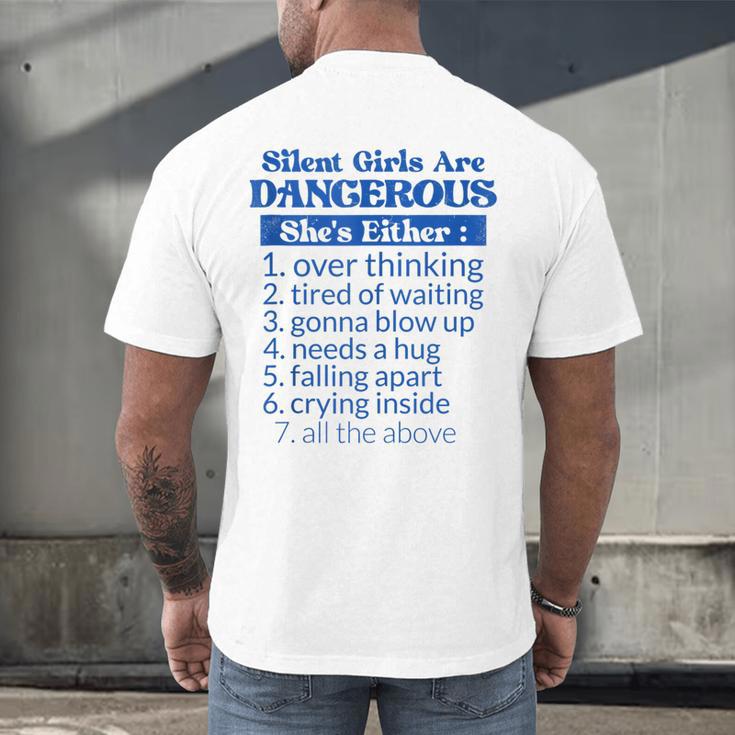 Silent Girls Are DangerousFor Quiet Introvert Girl Men's Back Print T-Shirt
