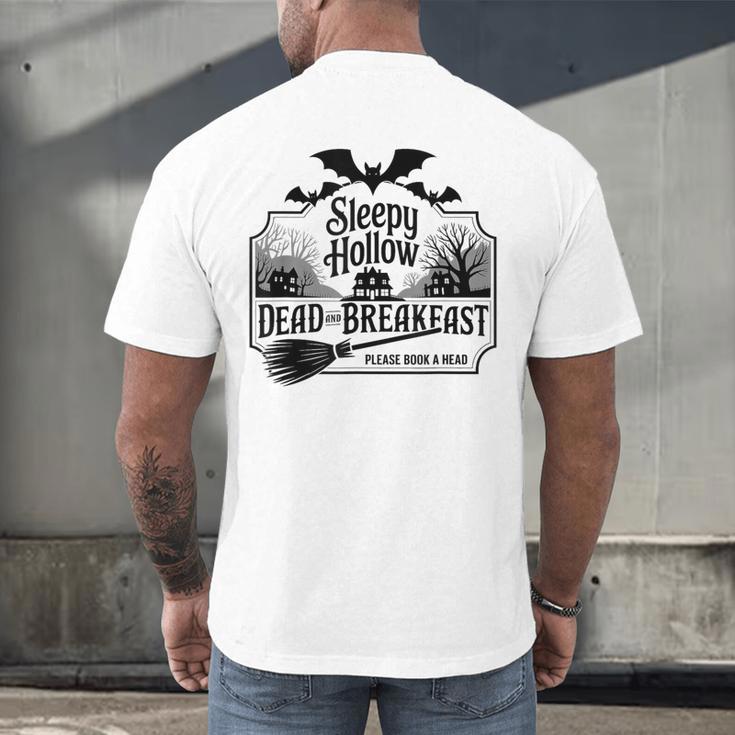 Sleepy Hollow Dead And Breakfast Please Book A Head Men's Back Print T-Shirt