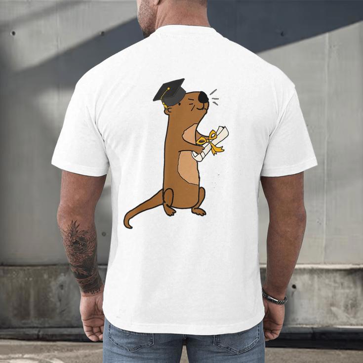 SmileteesGrad Cute Sea Otter Graduation T-Shirt Men's Back Print T-Shirt