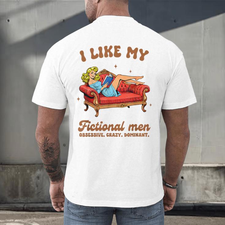 Smutty Book Lover I Like My Fictional Men Spicy Book Men's Back Print T-Shirt