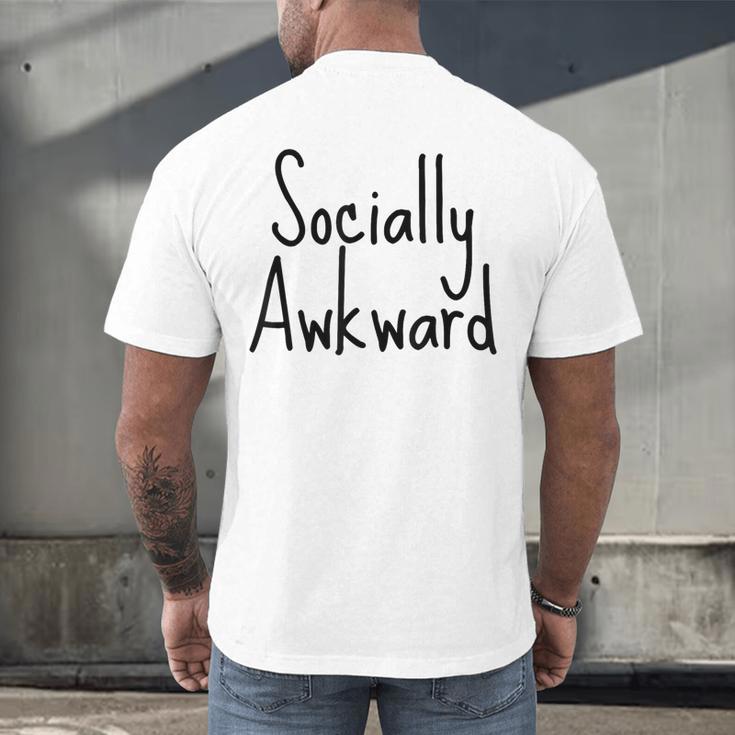 Socially Awkward Introvert Anxious Social Awkwardness Men's Back Print T-Shirt Socially Awkward Introvert Anxious Social Awkwardness Men's Back Print T-Shirt