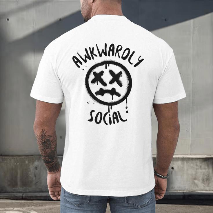 Socially Awkward Introvert Social Anxious Awkwardly Social Men's Back Print T-Shirt Socially Awkward Introvert Social Anxious Awkwardly Social Men's Back Print T-Shirt