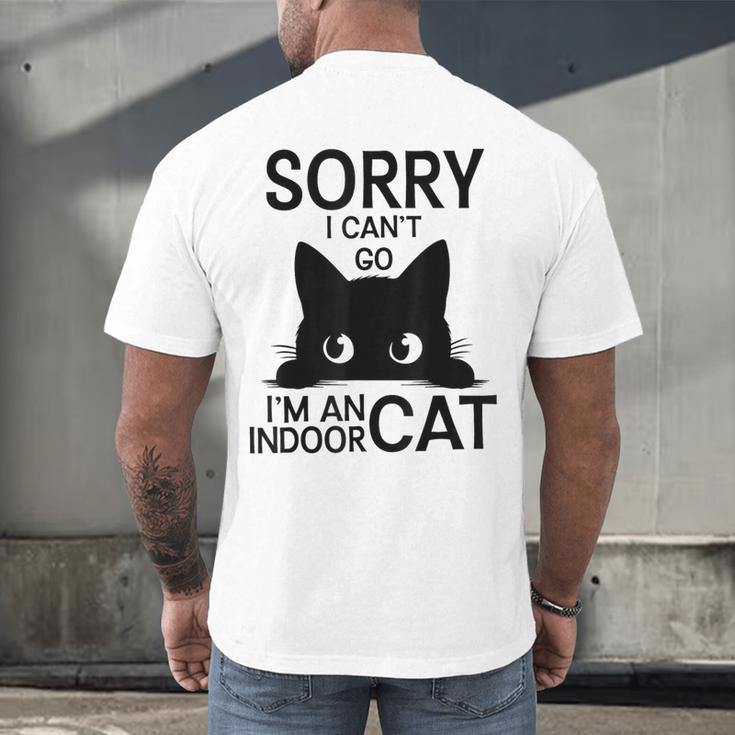 Sorry I Can't Go I'm An Indoor Cat Introvert Cats Men's Back Print T-Shirt