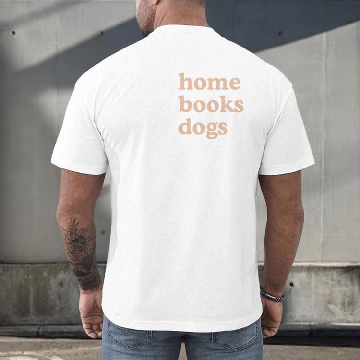 Stay Home Read Books Love Dogs Men's Back Print T-Shirt