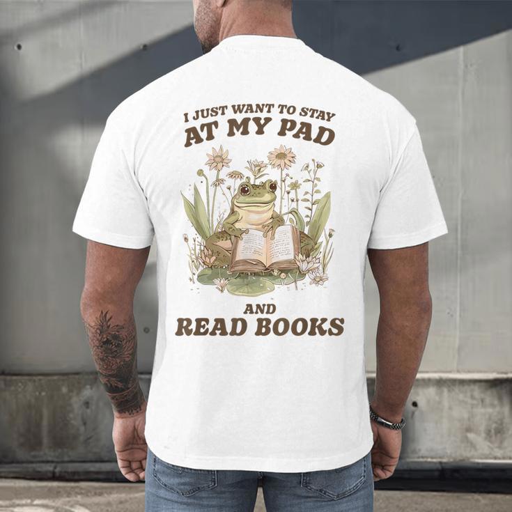Stay At My Pad And Read Books Frog Introvert Reading Men's Back Print T-Shirt