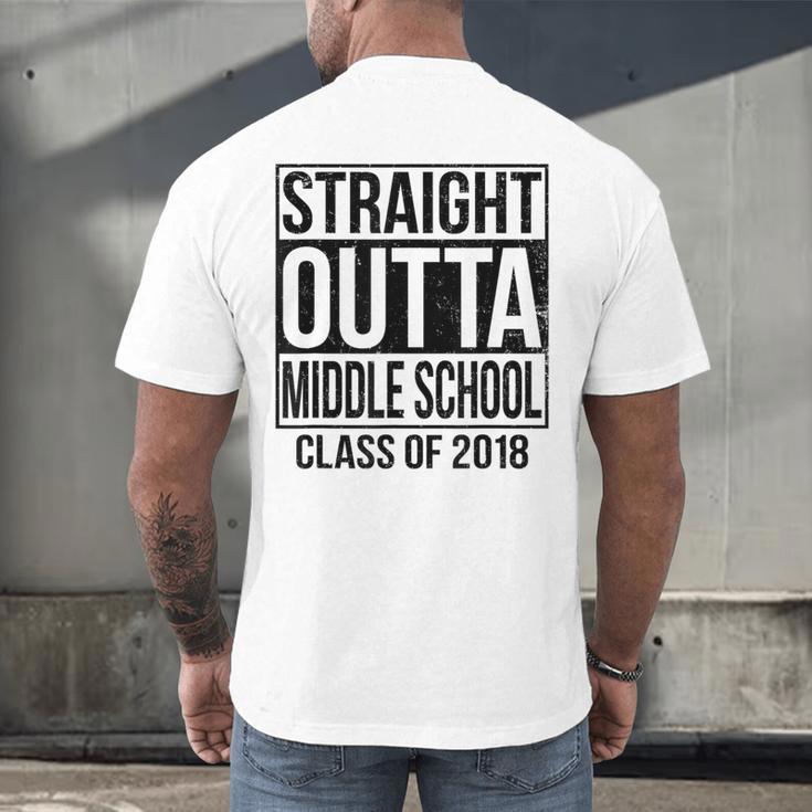 Straight Outta Middle School Graduation Men's Back Print T-Shirt