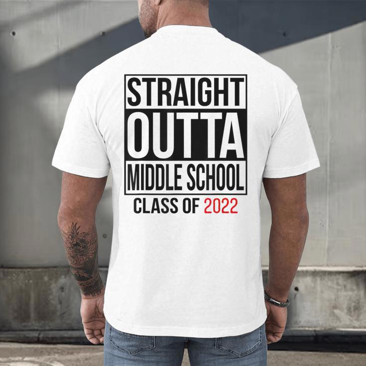Straight Outta Middle School Graduation Shirt Class Of 2022 Men's Back Print T-Shirt