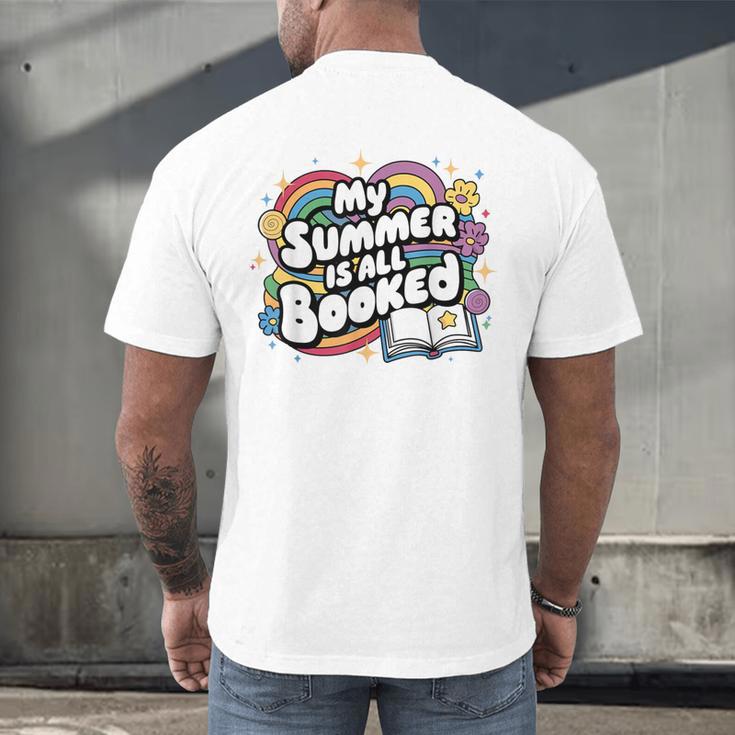 My Summer Is All Booked Book Reading Summer Reading For Men Women Men's Back Print T-Shirt