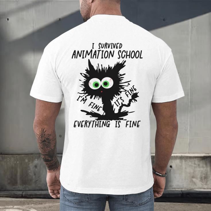 I Survived Animation School Graduation 2026 Men's Back Print T-Shirt