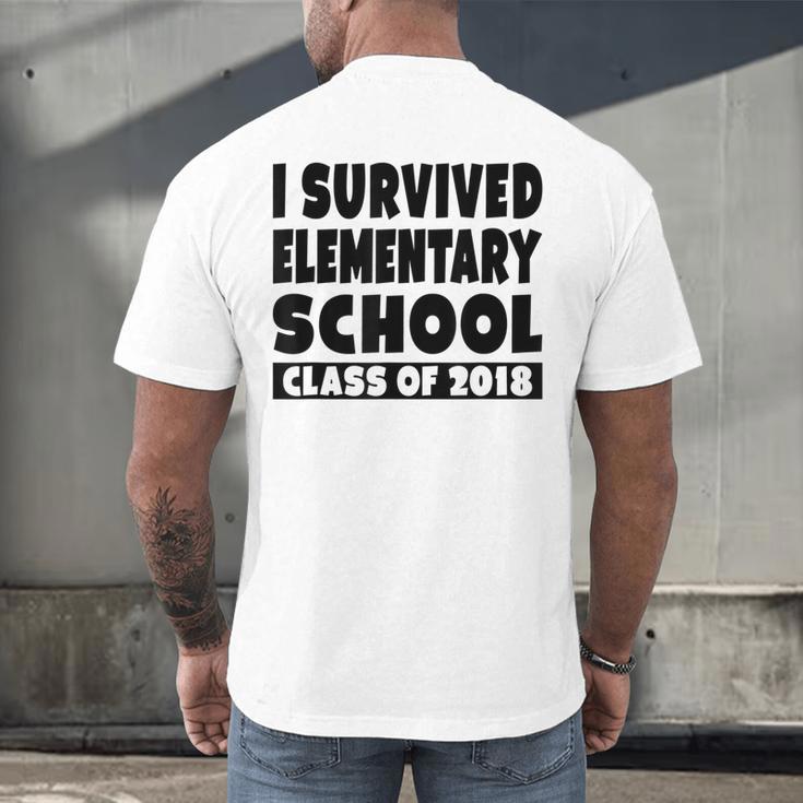 I Survived Elementary School Class Of 2018 Graduation Shirt Men's Back Print T-Shirt
