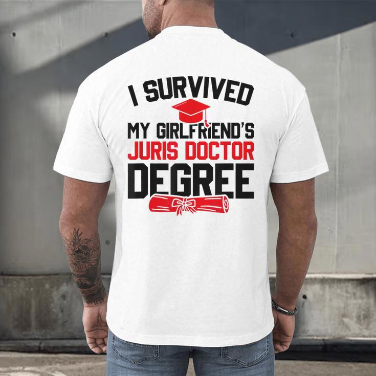 I Survived My Girlfriend's Juris Doctor Degree Graduation Men's Back Print T-Shirt