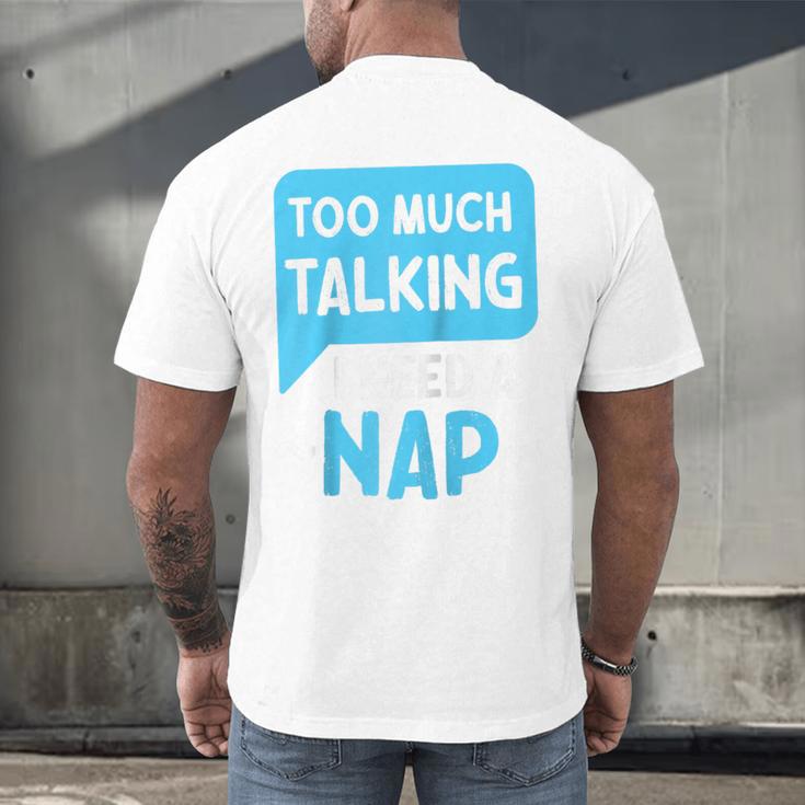 Too Much Talking I Need A Nap For Introverts Raglan Baseball Tee Men's Back Print T-Shirt Too Much Talking I Need A Nap For Introverts Raglan Baseball Tee Men's Back Print T-Shirt