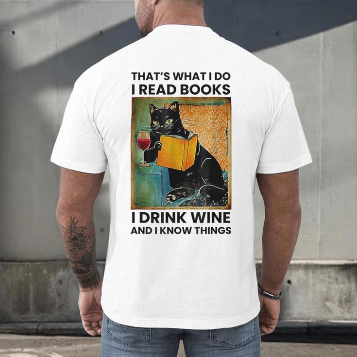 That's What I Do I Read Books I Drink Wine And I Know Things Men's Back Print T-Shirt That's What I Do I Read Books I Drink Wine And I Know Things Men's Back Print T-Shirt