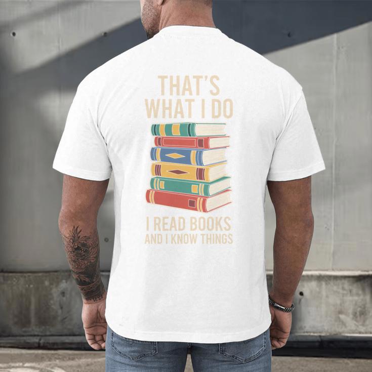 That's What i Do i Read Books And i Know Things Cute Graphic Men's Back Print T-Shirt