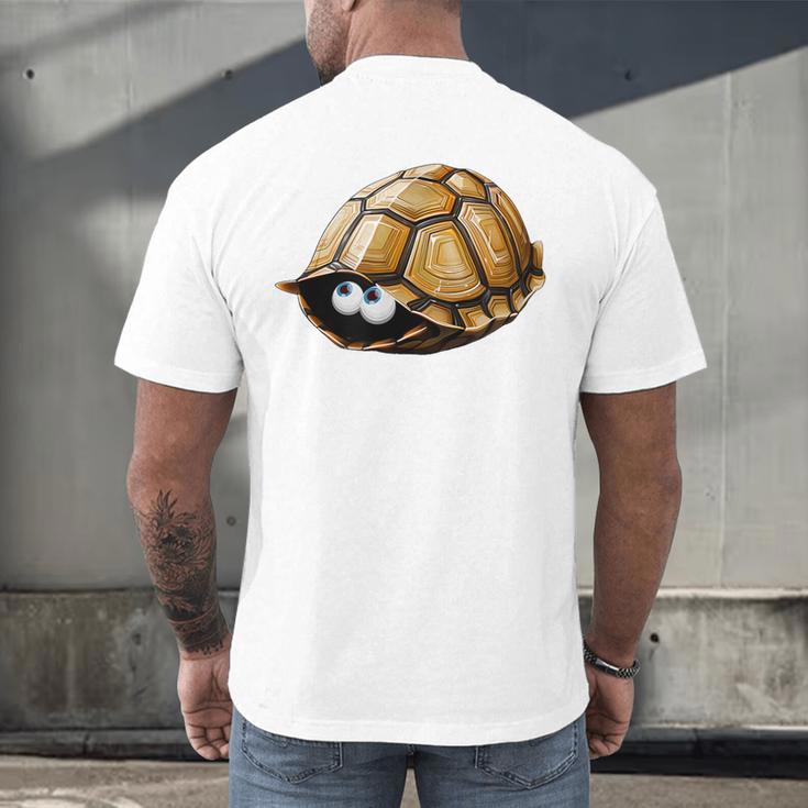 Timid Turtle Cute Introvert Misanthropic Antisocial Men's Back Print T-Shirt