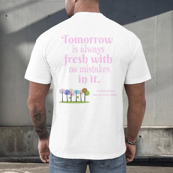 Tomorrow Is Fresh Anne Of Green Gables Book Quote Shirt Premium Tri-Blend Men's Back Print T-Shirt