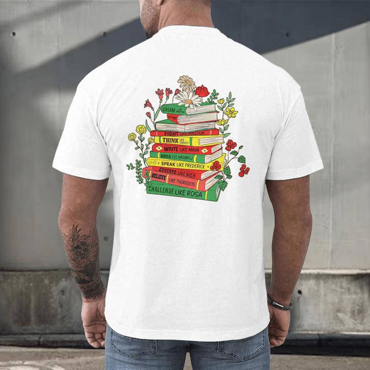 History Month Black History Shirts Book Lover Teacher Men's Back Print T-Shirt