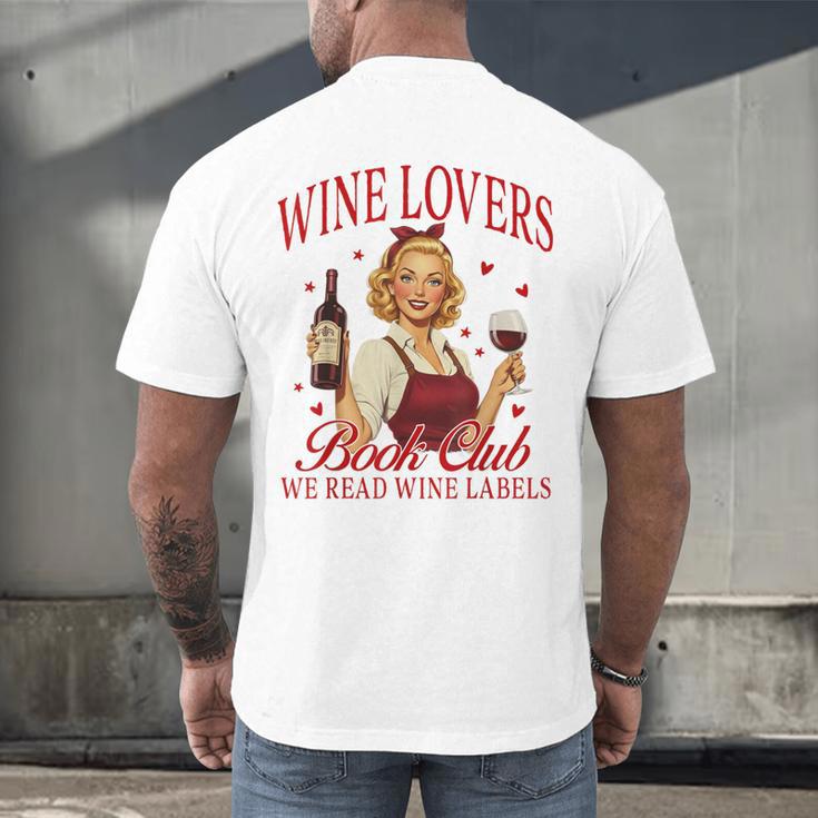 Valentine’s Day Wine Lovers Book Club We Read Wine Labels Men's Back Print T-Shirt Valentine’s Day Wine Lovers Book Club We Read Wine Labels Men's Back Print T-Shirt
