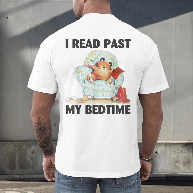 Vintage I Read Past My Bedtime Cute Sleeping Bear Book Lover Men's Back Print T-Shirt Vintage I Read Past My Bedtime Cute Sleeping Bear Book Lover Men's Back Print T-Shirt