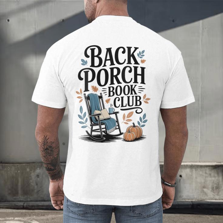 Vintage Reader Author Country Aesthetic Back Porch Book Club Men's Back Print T-Shirt