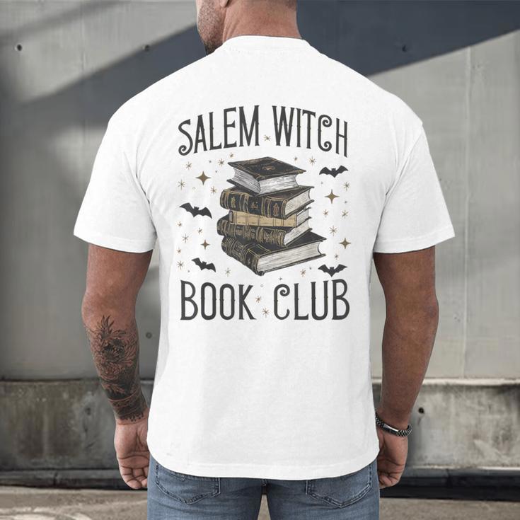 Vintage Salem Book Club Cat Bookish Spooky Halloween Men's Back Print T-Shirt Vintage Salem Book Club Cat Bookish Spooky Halloween Men's Back Print T-Shirt