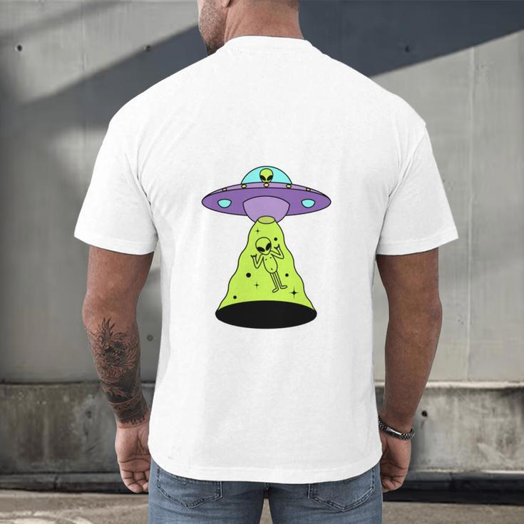 I Wanna Go Home Introvert UFO UAP Flying Saucer Trippy Alien Men's Back Print T-Shirt I Wanna Go Home Introvert UFO UAP Flying Saucer Trippy Alien Men's Back Print T-Shirt