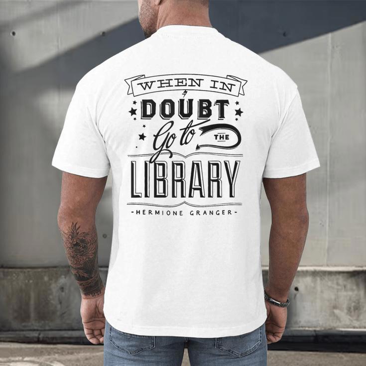 When In Doubt Go To The Library Teacher Vintage Book Lovers Men's Back Print T-Shirt When In Doubt Go To The Library Teacher Vintage Book Lovers Men's Back Print T-Shirt
