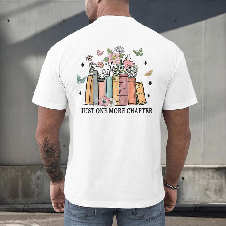 Wildflower Floral Book Just One More Chapter Men's Back Print T-Shirt Wildflower Floral Book Just One More Chapter Men's Back Print T-Shirt