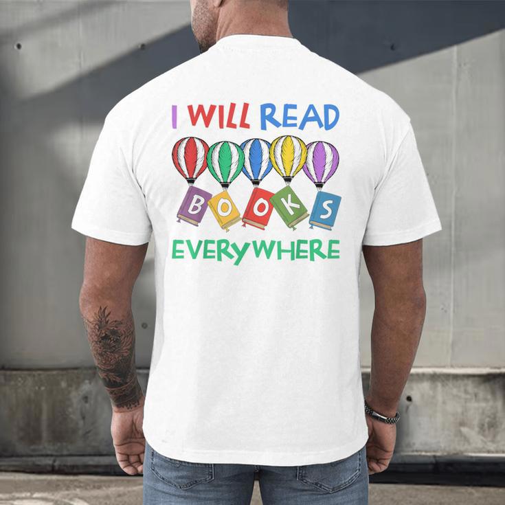 I Will Read Books Everywhere Across America Child Readers Men's Back Print T-Shirt