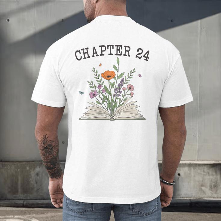 Women's Chapter 24 Book Lovers & Readers 24th Birthday Wildflowers Men's Back Print T-Shirt Women's Chapter 24 Book Lovers & Readers 24th Birthday Wildflowers Men's Back Print T-Shirt