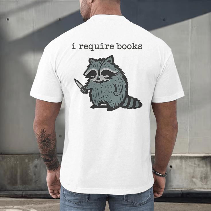 Women's i Require Books Raccoon Men's Back Print T-Shirt