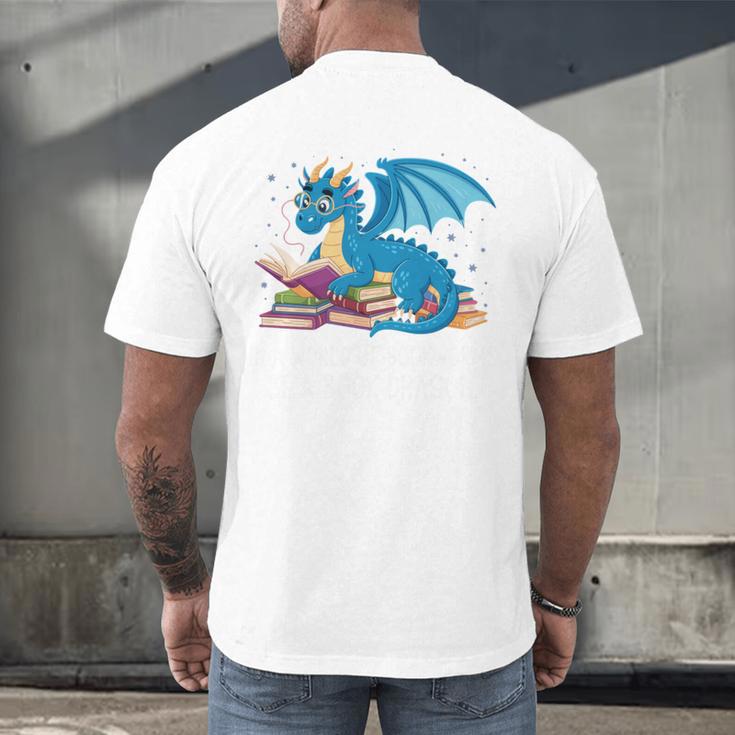 In A World Full Of Bookworms Be A Book Dragon Men's Back Print T-Shirt In A World Full Of Bookworms Be A Book Dragon Men's Back Print T-Shirt