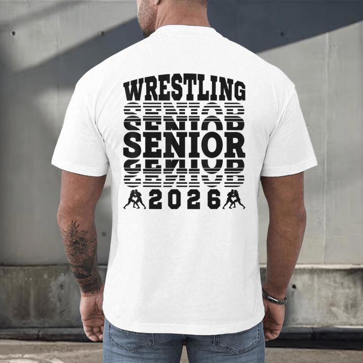 Wrestling Senior 2026 Graduation Men's Back Print T-Shirt