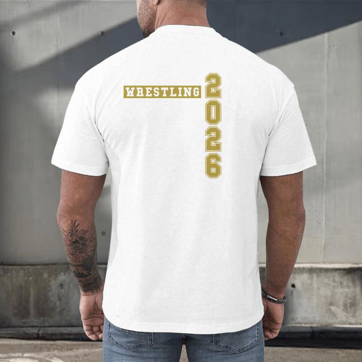 Wrestling Senior Night Wrestling Senior 2026 Graduation 43 Men's Back Print T-Shirt
