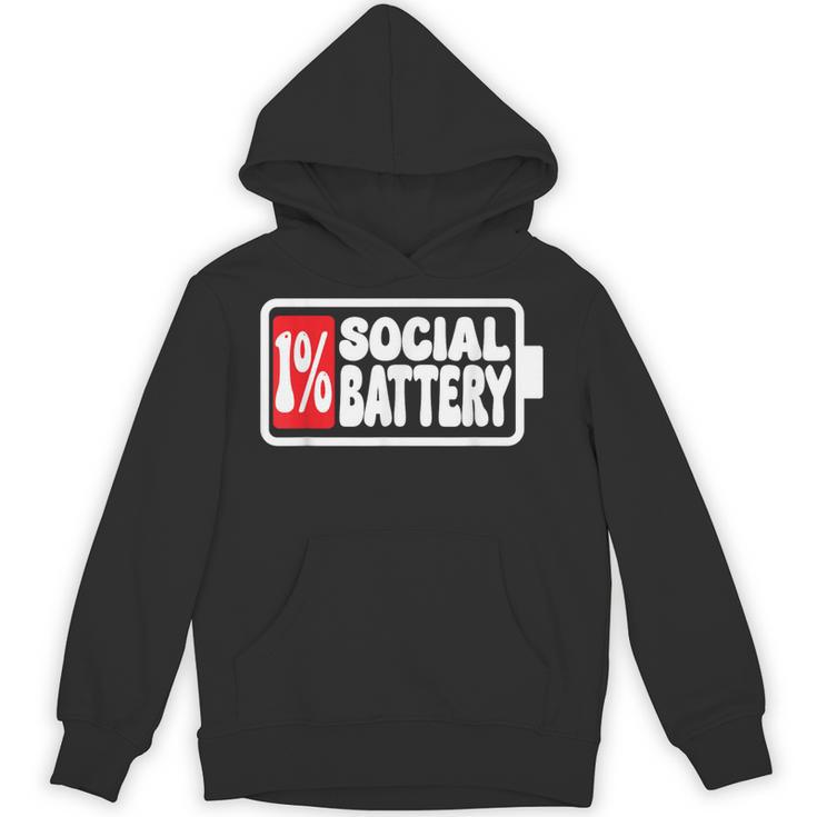 1 Social Battery Sarcastic Introverted Men Women Unisex Hoodie