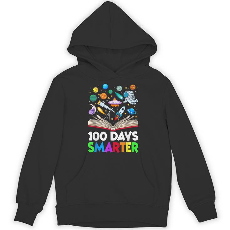 100th Day Of School Astronaut Books Space 100 Days Smarter Unisex Hoodie