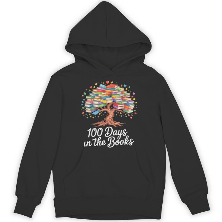 100th Day Of School Books Tree Reading Unisex Hoodie