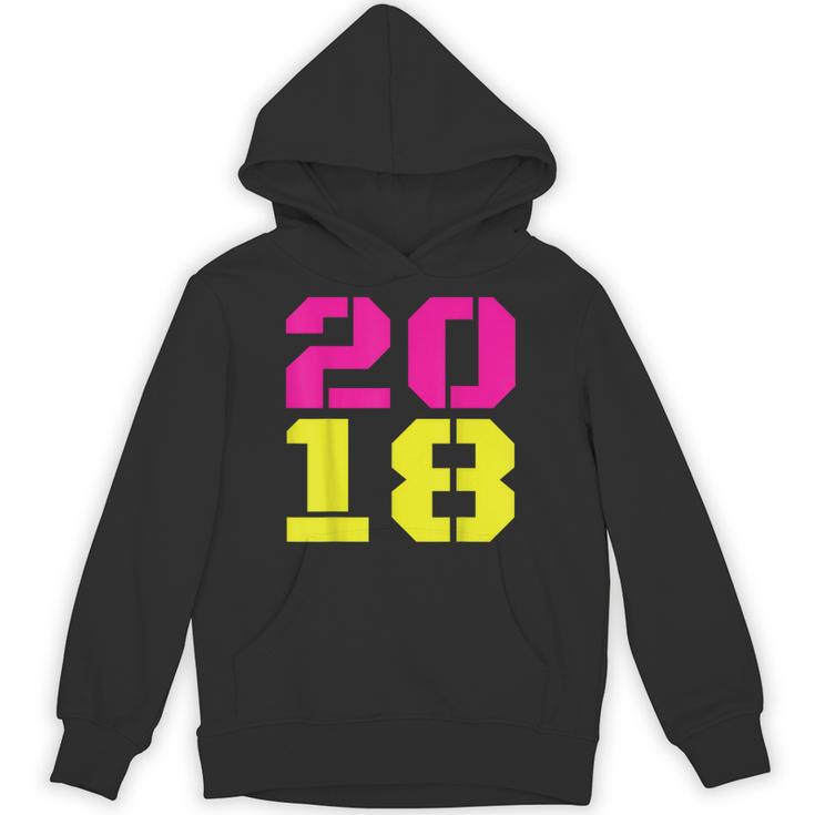 2018 Big Neon Numbers For The New Year Or Graduation Unisex Hoodie